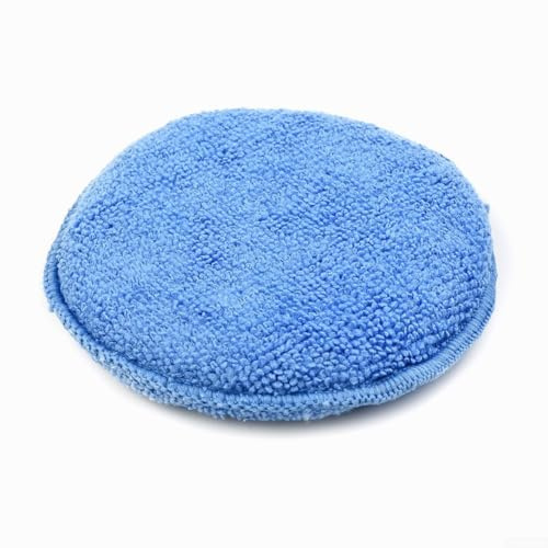 24 almohadillas aplicadoras de cera de coche de 5 pulgadas, esponjas de espuma de microfibra con bolsillo para la mano para limpieza interior y exterior, pulido y encerado, lavables y reutilizables