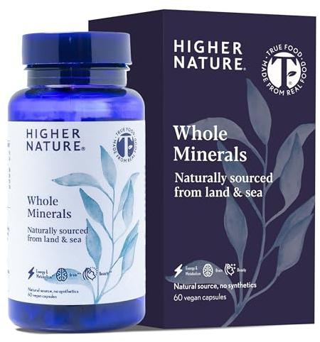Higher Nature - Whole Minerals - Bio Minerals - Plant Based Complex - True Food® Formula - Multimineral Supplement - 100% Natural Sourced Minerals - Enhance Energy & Strengthen Immunity - 60 Capsules