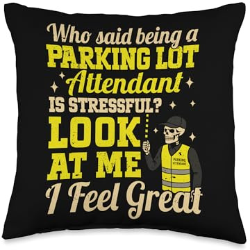 Parking Lot Attendant Throw Pillow