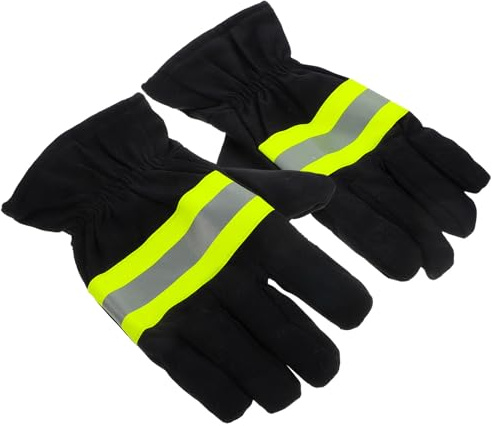 Lurrose Guanti Antincendio da Uomo Riflettenti in Cotone Ignifugo, Guanti Isolanti Resistenti Alte Temperature per Protezione Mani in Operazioni di Spegnimento Incendio
