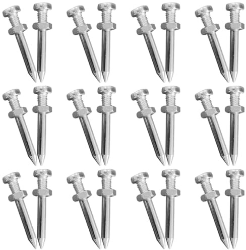 Lurrose Clavos Aireadores de Césped Metálicos 26 Piezas, Estacas para Zapatos Aireadores de Jardín 4.2 Cm, Accesorios para Airear Suelo Compactado en Jardinería y Cuidado del Césped