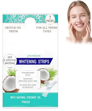 Oppingster 7 unidades de tiras blanqueadoras dentales, tiras blanqueadoras de coco y menta, blanqueamiento dental, eliminación rápida de manchas en los dientes Tooth care