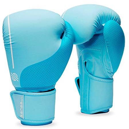 Sanabul Easter Egg Boxing Gloves for Women, Pro Training MMA Kickboxing Muay Thai Gloves, Sparring Punching Heavy Bag, Ice Blue 14 oz