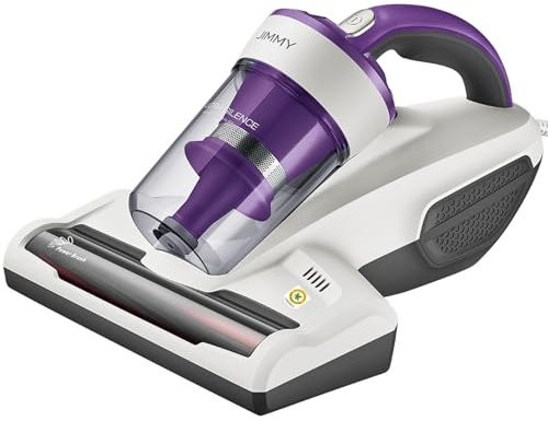 Jimmy Neuste Version 2024 JV12 Milbensauger für Matratzen mit UV-C Lampe Ultraschall Komposit-Bürstenrolle, Doppelzyklon HEPA-Filter 5m Kabel 400W Leistungsstark Matratzenstaubsauger für Allergiker