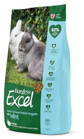 Burgess Excel Junior and Dwarf Nuggets with Mint Rabbit Food 3 kg