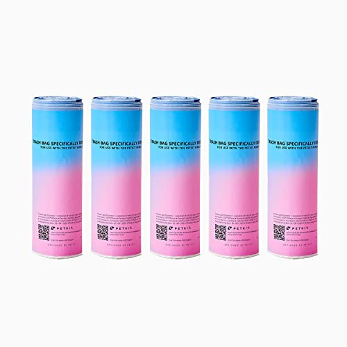 PETKIT Replaced Cat Litter Tray Liners with Drawstring 100 pcs for PURA X and PURA MAX Self Cleaning Cat Litter Box, 55x30cm, Portable Strong Cat Litter Waste Replaceable Bags