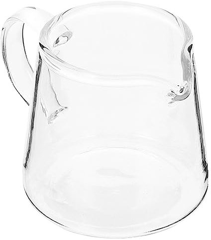 UPKOCH Pichet à Lait En Verre Transparent Avec Anse, 450 Ml, IdéAl Pour Café, Lait, Miel Et Sauce, Design ÉLéGant Et Pratique Pour Usage Quotidien