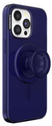 PopSockets iPhone 15 Pro Max Hülle mit rundem Handygriff, kompatibel mit MagSafe, Handyhülle für iPhone 15 Pro Max, kabelloses Laden kompatibel - Navy