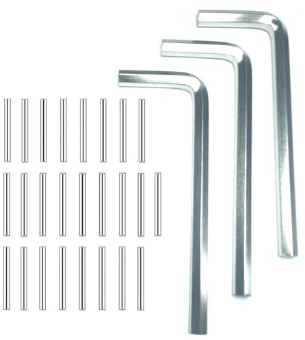 ZDingTech Spring Hinge Tension Pin Replacement Kit.20pcs Stainless Steel Shelf Pins and 3pcs Hex Wrenches,Metal Dowel Pegs Shelf Support Pins Kit for Self Closing Door Hinges Garage Door Closer Hinge