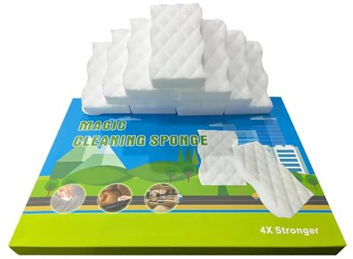 Foamworld 10 Stück Radierschwamm Wunderschwamm 4X Dichte Melaminschwamm, Für Küche und Haushalt,Hochwirksam bei der Entfernung von Fett, Buntstiften und Schmut