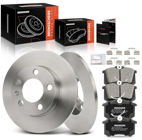 Frankberg 2x Bremsscheiben + 4x Bremsbeläge Mit bremsenschmiermittel Hinterachse Kompatibel mit Golf IV 1J1 Polo 6C1 6R1 A3 8L1 Oct.avia I 1U2 Bo.ra 1J2 Replace# 1J0615601
