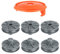 6 Stück Trimmer Ersatzfadenspule 5307-20 mit Spulendeckel 5344-20 für Gardena Rasentrimmer Art.8846, 8847, 8848, 9805, 9806, 9807, 9808, 9809