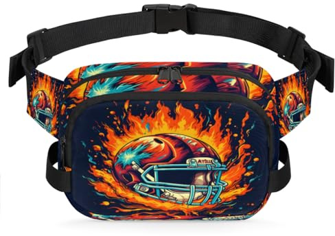 Creativity - Riñonera con casco de fútbol americano para mujeres, hombres, niñas, niños, niños, correr, deporte, senderismo, bolsa para cinturón, color, XL, Organizador de bolsas