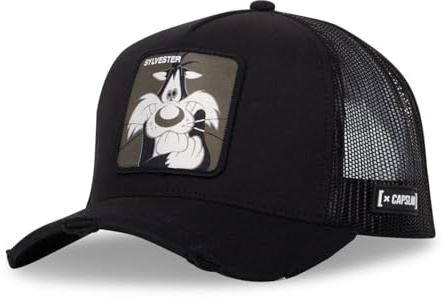 Capslab Sylvester Looney Tunes Used-Look Schwarz Verstellbare Truckercap - One-Size