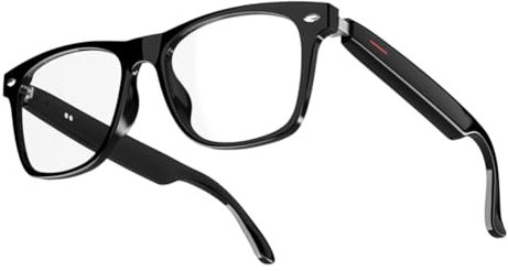 Swiixxer E13 Smart-Brille mit Kopfhörern, Freisprechen, Musik, Foto, Schwarz + Transparent, PC + CTA + TR90 + Nylon, 1 Set