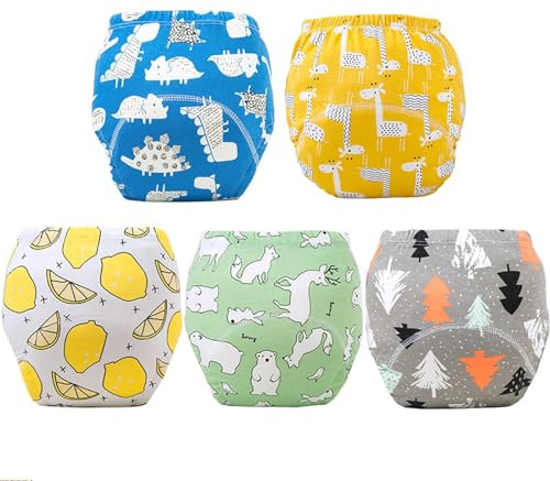 Qosigote Upairy Potty Training Pants, Töpfchen Trainingshose, Upairy Underwear-Potty Training Underwear, Leakproof for Boys and Girls (5pcs-b,L)