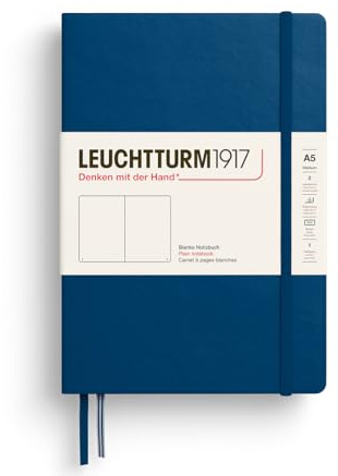 LEUCHTTURM1917 373989 Notizbuch Medium A5, Hardcover Schreibbuch, 251 nummerierte Seiten, Indigo, blanko