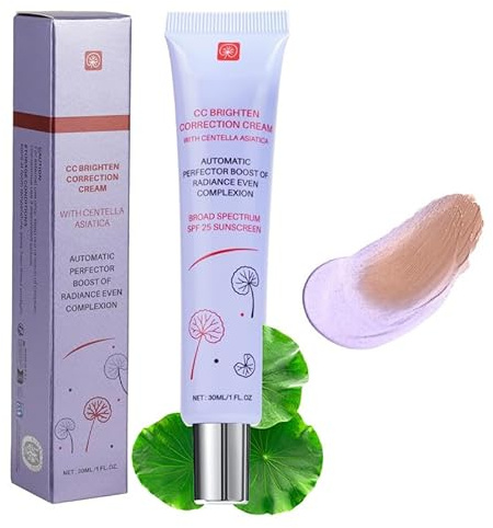CC Red Crème correctrice, 30 g, crème contre les rougeurs avec Centella, indice de protection solaire 25, soin hydratant léger, prévention contre la peau sèche pour femmes et filles (violet, taille
