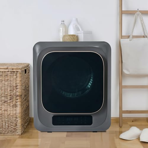 LARFOEK Minisecadora de 3 kg, secador de aire de escape con 6 programas, pantalla táctil LED de 850 W, montaje en pared, secadora, secador de gas de escape con 6 funciones y protección contra