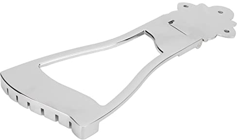 Trapecio de cordal de guitarra, accesorio de instrumento de metal de 6 cuerdas, puente de guitarra de repuesto con diseño estándar, material metálico de alta calidad para una (Silver)