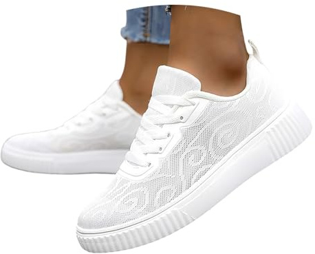 Chaussures de course respirantes pour hommes et femmes, tige en mesh léger et semelle souple antidérapante, idéales pour la marche et le jogging quotidien en été, tailles étendues disponibles
