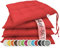 ZOLLNER 4er Set Sitzkissen in 40x40cm - gemütliche Stuhlkissen mit Bindebänder - waschbar bis 30°C - in rot - Oeko Tex® Zertifiziert