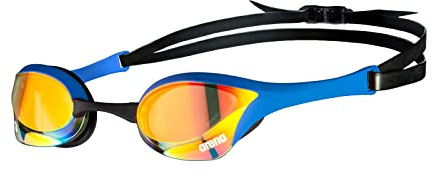 ARENA Cobra Ultra Swipe Mirror Unisex Race Schwimmbrille für Erwachsene, Taucherbrille mit Gebogenen Spiegelgläsern, Anti-Beschlag, UV-Schutz, 5 Austauschbare Nasenstege