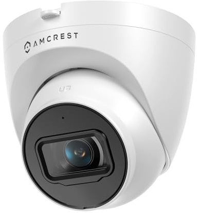 Amcrest UltraHD 4K (8MP) Outdoor Security IP Turret PoE Camera, 3840x2160, 98ft NightVision, 125° FOV, IP67 Weatherproof, MicroSD Recording (256GB), IP8M-T2599EW-AI-V3 (White)