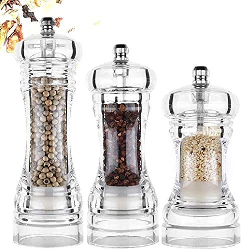 Salt Mill, Tiger Mill, Chili Mill, Chili, Millimiri, Mixed, Chili Mill and Salt Spreader, Adjustable Coarse Ceramic Mechanism Easy to Use-1x4 Inch Salt (1x4 Inch)