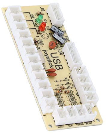 Encodeur PC USB Zero Delay Arcade, Carte D'encodeur USB pour Contrôleur de Jeu D'arcade avec Fil de Bouton et Câble de Manette 5 Broches, pour PC pour MAME pour Raspberry Pi(QM070916 (Simple))