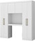 Vente-unique Bettbrücke mit 6 Türen, Kleiderschrank & Stauraum - L. 200 cm - Weiß - Antero