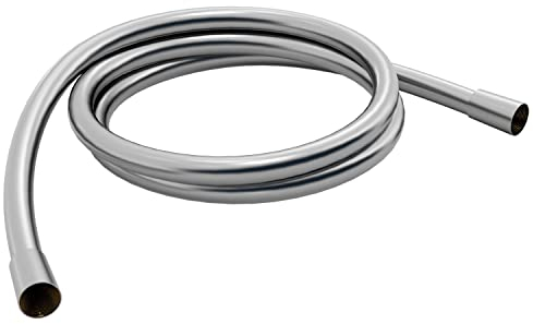 INTIRILIFE Universal Duschschlauch 1,5m – Flexibler Brauseschlauch aus PVC – Anti-Twist & druckfest – Einfache Montage – Mit Dichtungsringen – Metalloptik – Ersatz-Schlauch für Dusche & Badarmatur