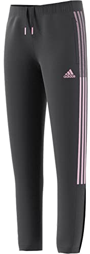 adidas Girls' Tiro Track Pants, Grey Six/Clear Pink, Medium