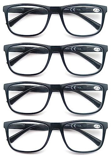 MODFANS Reading Glasses for Men Women,Readers Glasses Lightweight with Comfort Spring Hinge,Large Square Eyeglasses with Glasses Pouch
