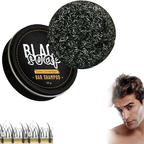 Hair Darkening Shampoo Bar, Savon Solide Shampooing, Barre De Shampooing Assombrissant Les Cheveux, Shampoing Solide pour Cheveux, pour la Plupart des Types de Cheveux