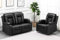 COMHOMA Relaxsessel-Set, Sofa, Sofa-Set aus Kunstleder, Fernsehsessel Ruhesessel Liegesessel mit Liege-Funktion Polstersessel Schlafsessel für Wohnzimmer Schlafzimmer Heimkino, Schwarz, 2+1