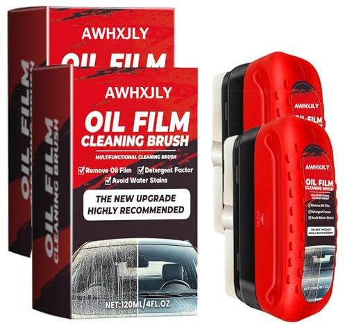 2 Pcs Car Glass Cleaning Brush with Water Stain Remover for Windscreen and Automotive Surface