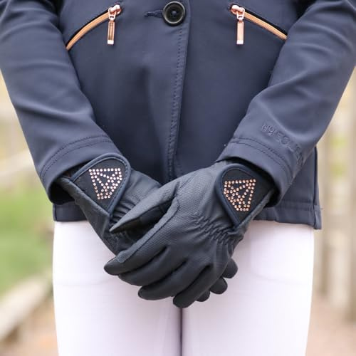 HY EQUESTRIAN Cadiz Children’s Riding Gloves - Navy - Child Small