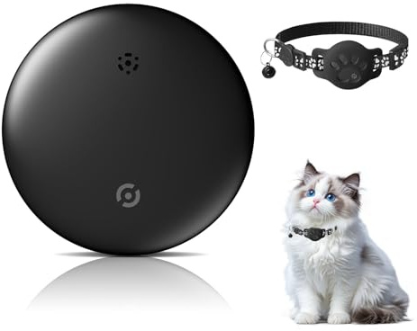 Collare GPS Tracker per gatti, compatibile con Apple Airtag Find My (solo iOS), senza canone mensile, localizzatore GPS per gatti, collare per gatti di piccola taglia, posizionamento globale (nero)