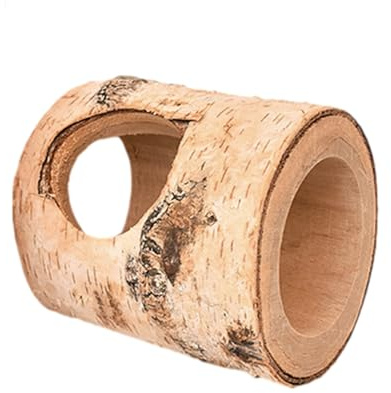 Tunnel per criceti – Tubo in legno per piccoli animali domestici, tunnel tronco in legno massello naturale per criceti nani, gerbilli, cincillà, giochi da masticare, arricchimento per animali
