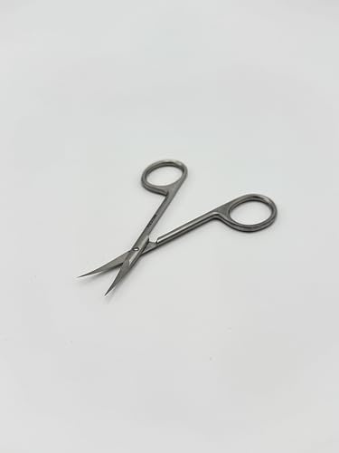 MED.INS Forbicine Tagliaunghie Curve in Acciaio Inox Satinato – Punta Sottile e Appuntita per Unghie, Cuticole e Pelli – Silenziose, Professionali e Precise – Confezione Riciclabile