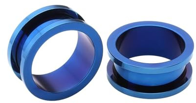 BWDHJLEY - Oreja de acero inoxidable, dilatadores de Lobo, azul, para hombre, mujer, dilatador, joyas, 2 piezas