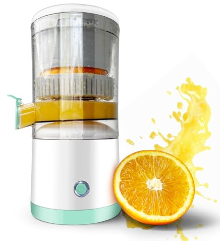 LUODIRGB Electric Juicer for Oranges, Citrus Juicer for Orange, Lemon and Grapefruit Juicing, Type-C Rechargeable Small Fruit Extractor Squeezer Machine, White-45Watts