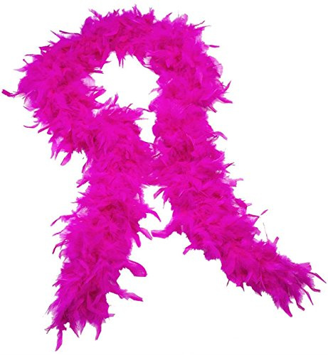 60g Thick Hot Pink Feather Boa 2m/6.6ft Long Hen Night Accessories Fancy Dress Party Cosplay Flapper 1920s Burlesque Feathers Scarf