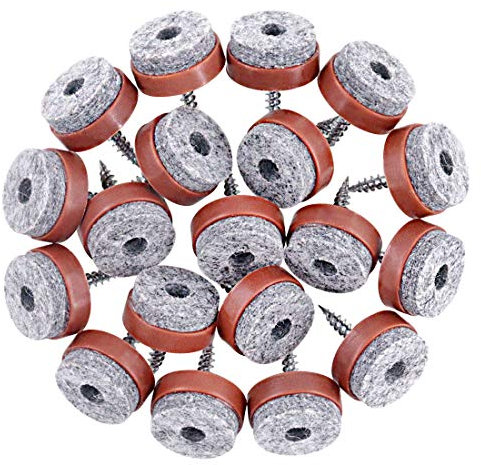 Swpeet - Almohadillas deslizantes para muebles, almohadilla deslizante de fieltro atornillable para patas de madera de silla, mesa o sofá