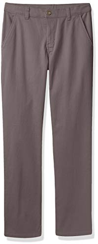 Chaps Big Boys School Uniform Twill Pull-on Pants, Grey, 20