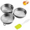 Anillos de Huevo Antiadherentes, De Acero Inoxidable Escalfador De Huevos, Cocinar Molde de Huevo, Redonda Molde Huevos Fritos, para Hacer Huevos Escalfados Cocina Gadget, con Cepillo de Aceite