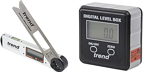 Trend DAF/8 Digital Angle Finder and Level,Silver, 200mm, 8 Inch & DLB Digital Level Box, Black