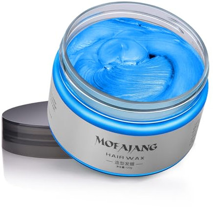 Hair Colour Wax, 120g Temporary Coloured Hair Paint Wax, Easy Washable Colour Change Hair Dye for Women Men(Blue)