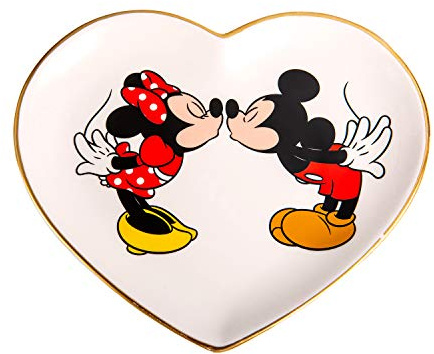 Disney Minnie & Mickey Mouse Multicoloured Gift Heart Shaped Trinket Tray VC700063L.PH